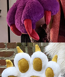 Plush claws, $50 - Claws made from soft fabric instead of hard plastic