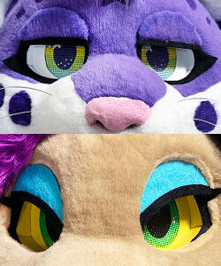 Expressive eyelids (+$60) Eyelids made with faux fur and felt with magnets or velcro for attachment to give the suit more range of expression